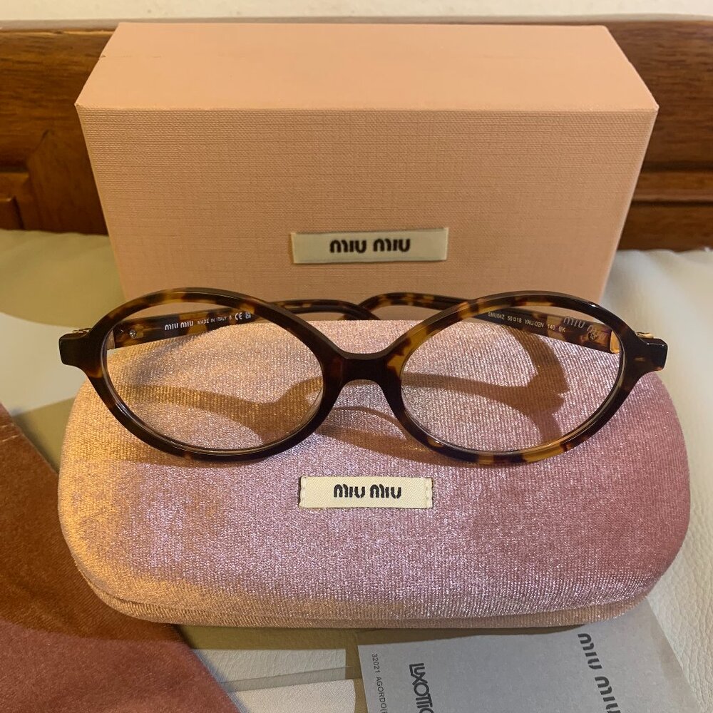 Miu Miu SMU04Z Oval Eyeglasses Tortoiseshell VAU-02N